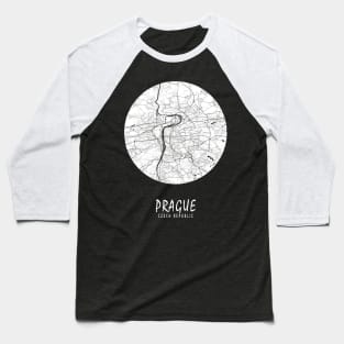 Prague, Czech Republic City Map - Full Moon Baseball T-Shirt